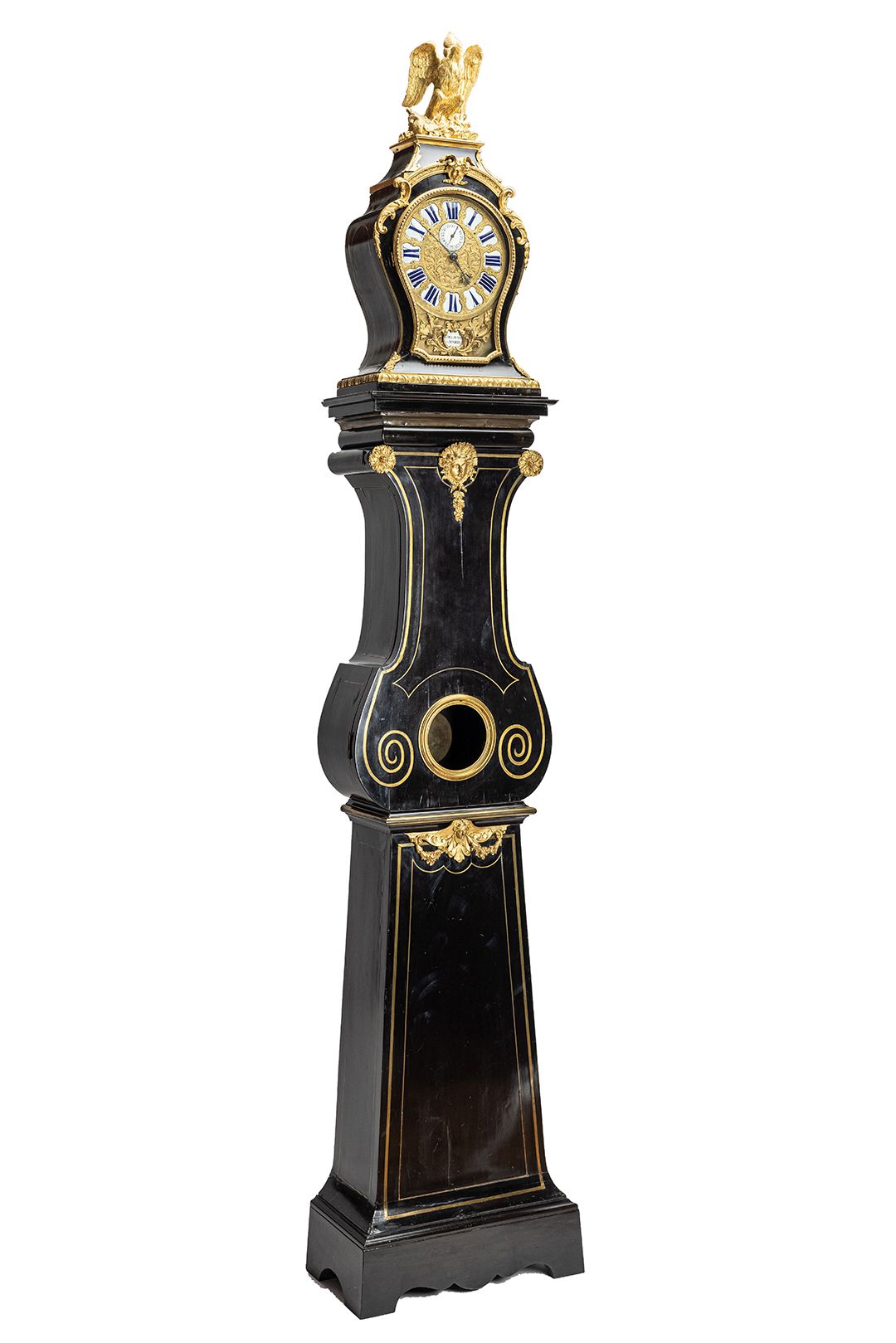 A magnificent Late Louis XIV Régence floor standing striking weight driven French wall regulator circa 1720 signed N DELAUNAY A PARIS - image 1