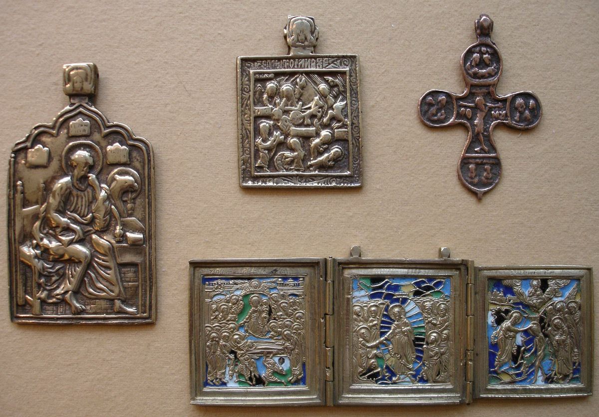 Russische reisiconen, reisikonen, ikonen, iconen, metalen ikonen