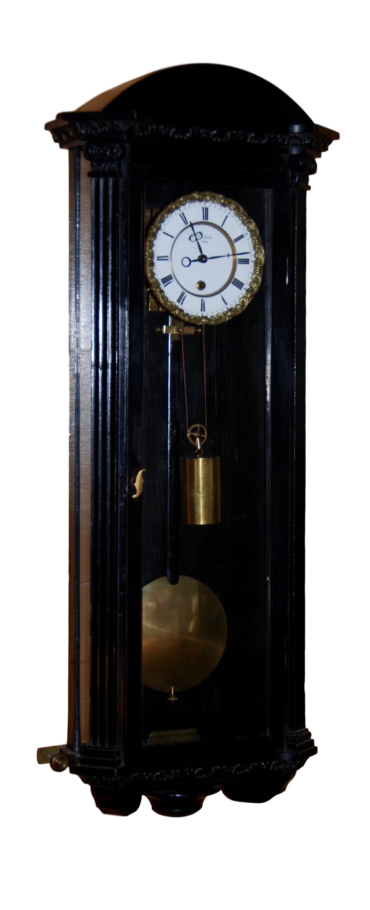 V04 Miniature ebonized Vienna Wall Clock 8 days duration - image 1