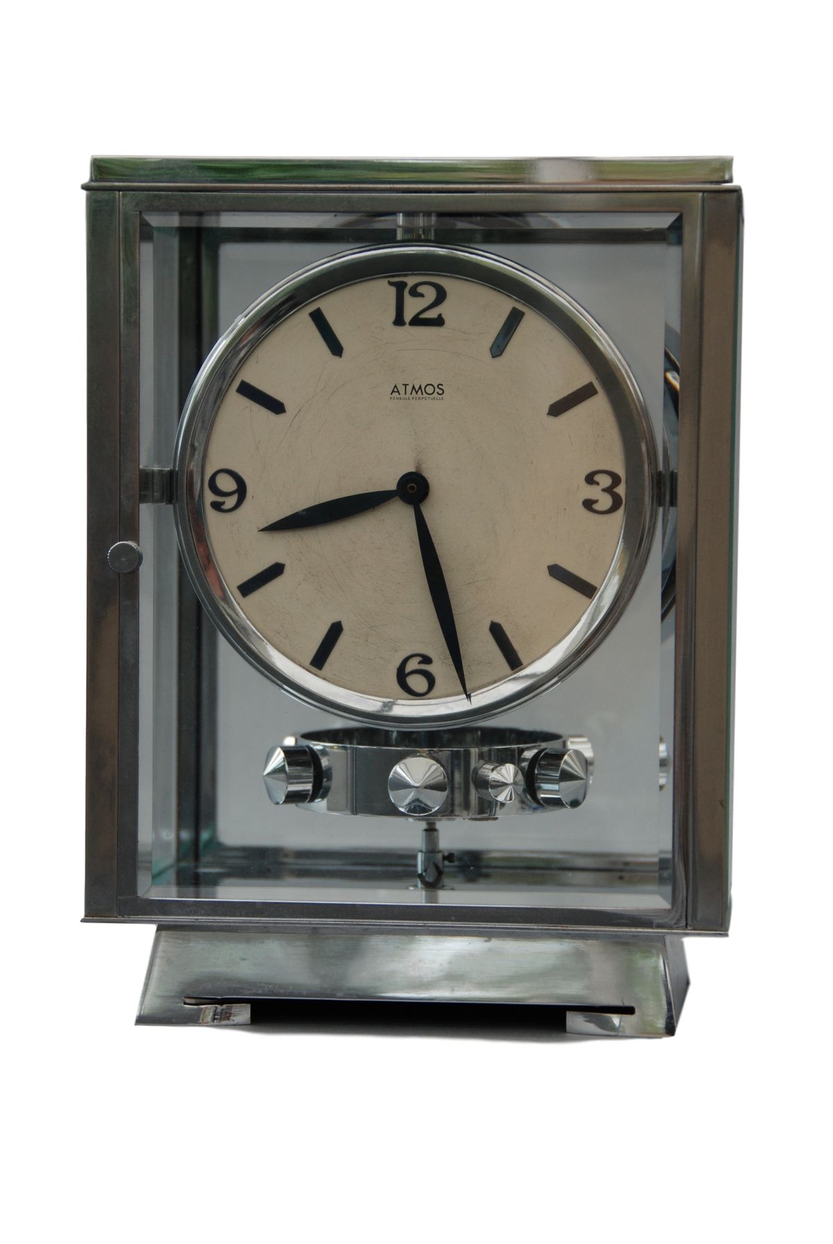 M82 Nikkelen art deco JL Reutter vier glazen klok - afbeelding 1