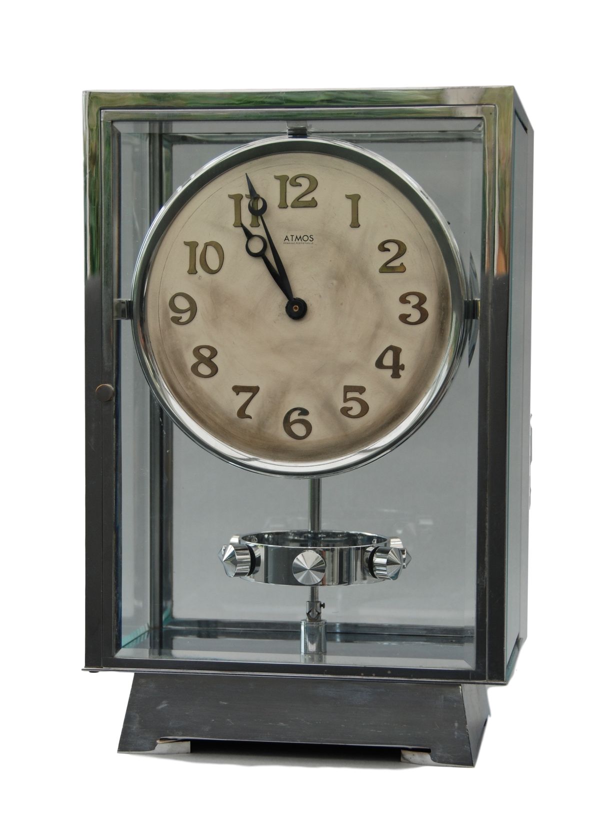 M138  Tall Reutter chrome Atmos, no 4881, 5 glasses, France circa 1930. - image 1
