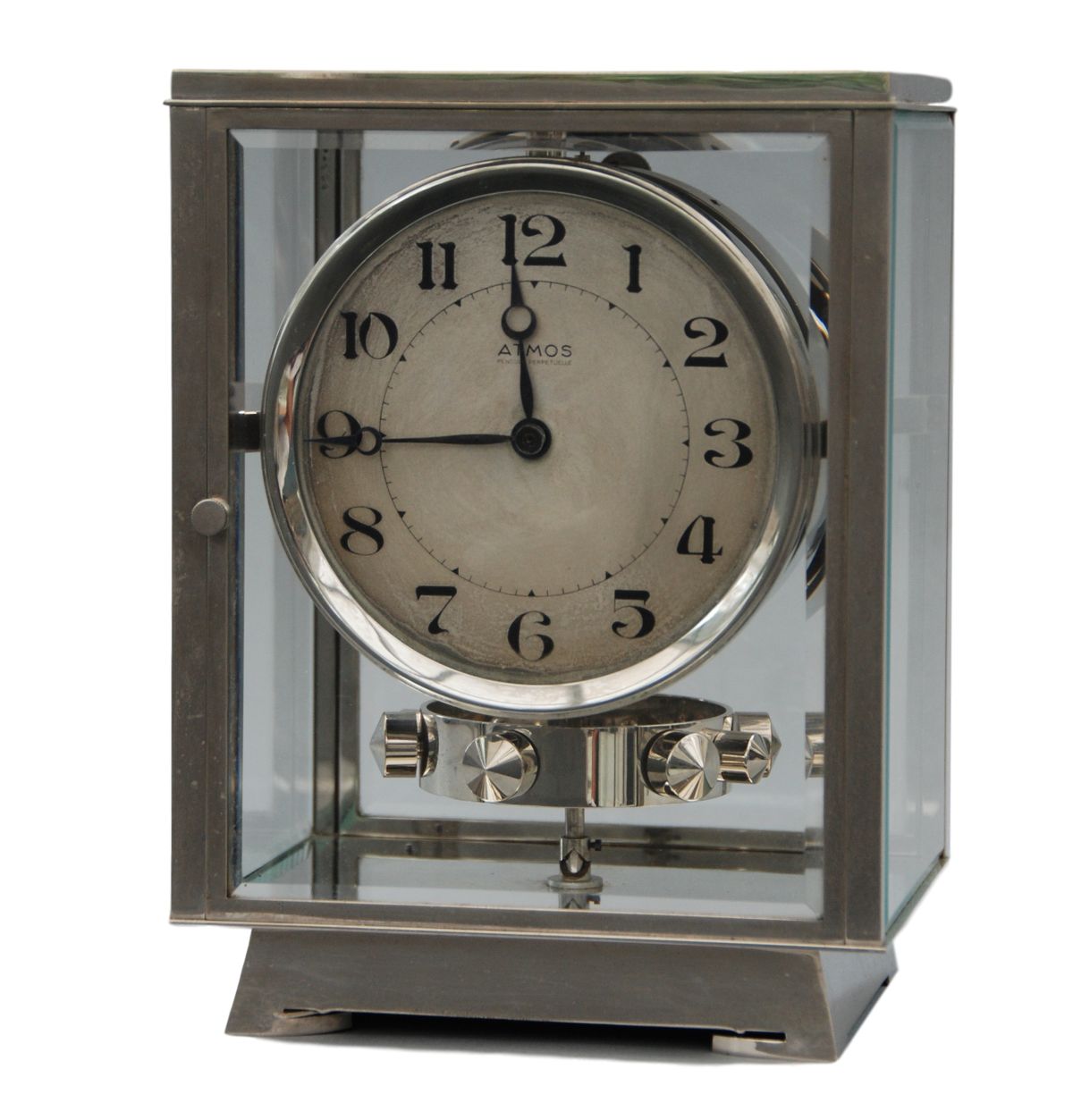 M155 Nikkelen art deco JL Reutter vier glazen Atmos klok - afbeelding 1