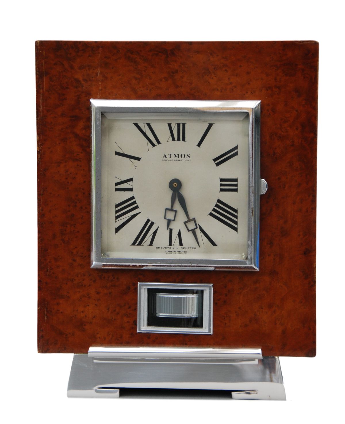 M149 Atmos clock, Amboina wood, J.L. Reutter, France circa 1930. - image 1