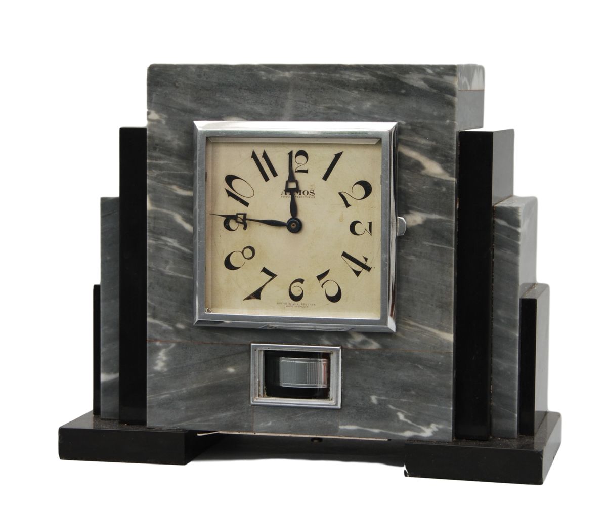 M165 French marble Atmos mantel timepiece set Reutter. - image 1