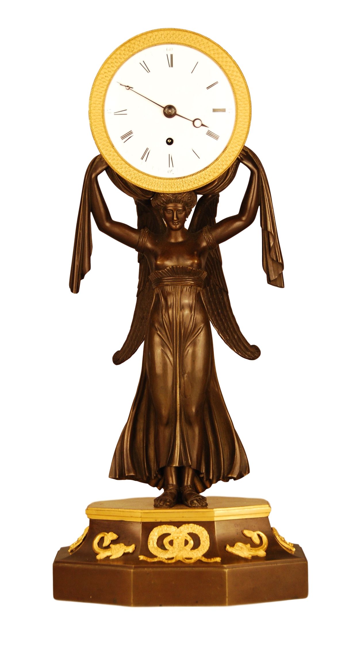 M164 Bronze 'Aurora' clock with fusee movement. - image 1