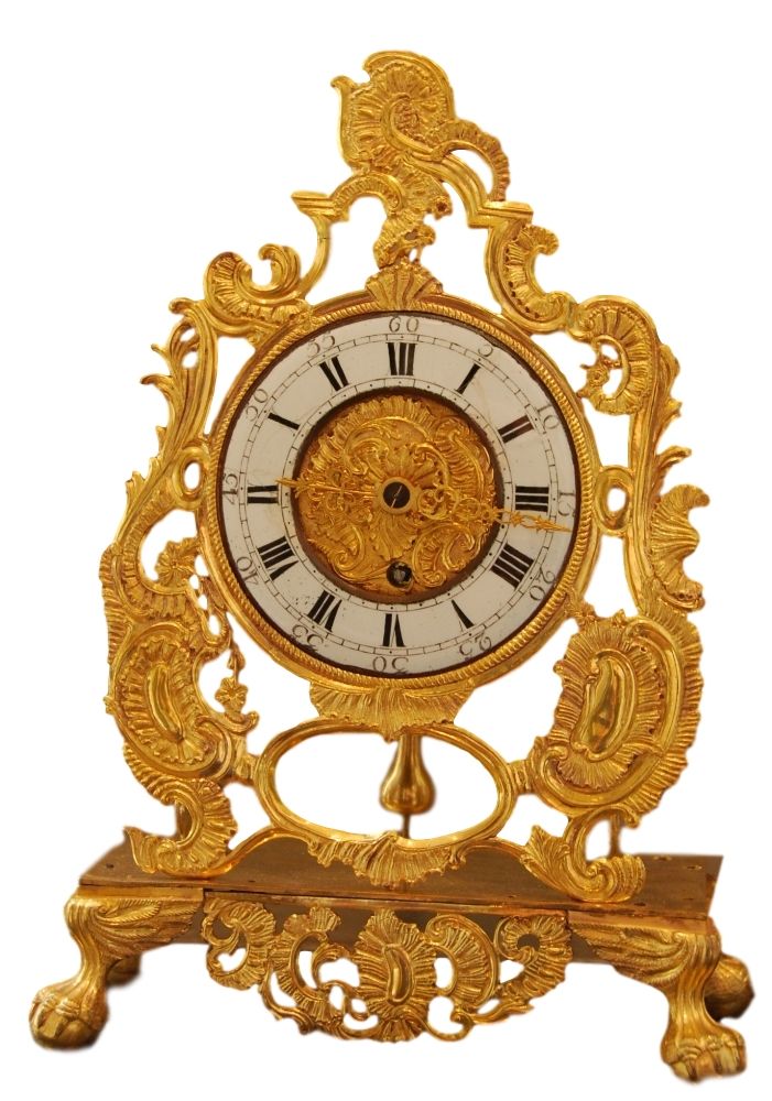 m118 Louis XV mantel clock, fire-gilt, signed by Henri Rossius A Liege. - image 1
