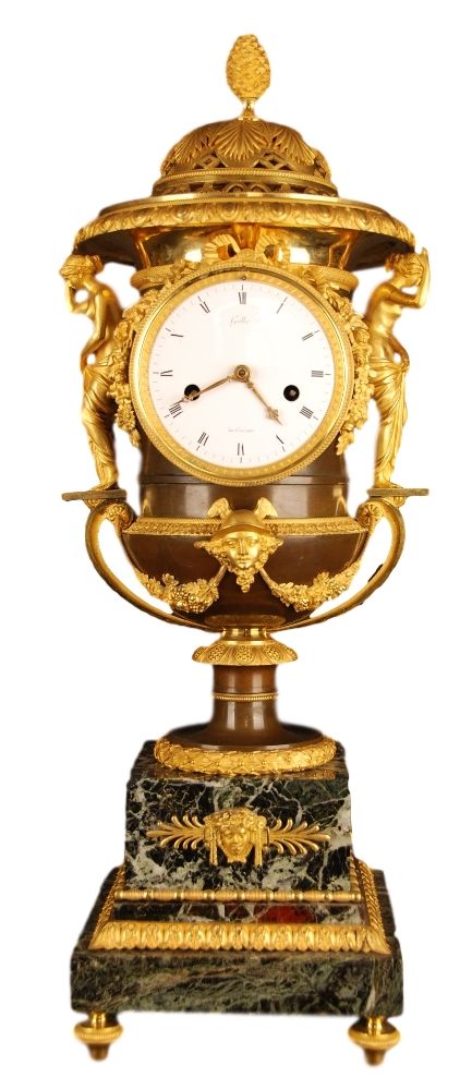 PV02 Empire mantel clock set with Medici vases, PIERRE-PHILIPPE THOMIRE - image 1