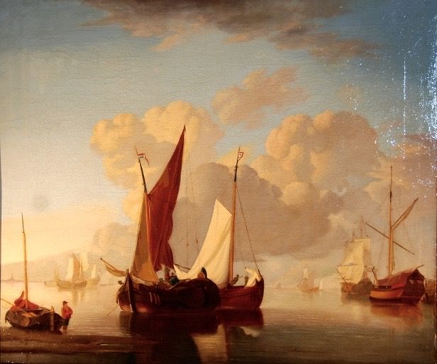 P37 Ships near the coast. Dutch school