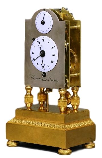 S14 Ormolu and silvered-bronze mantle clock - afbeelding 1