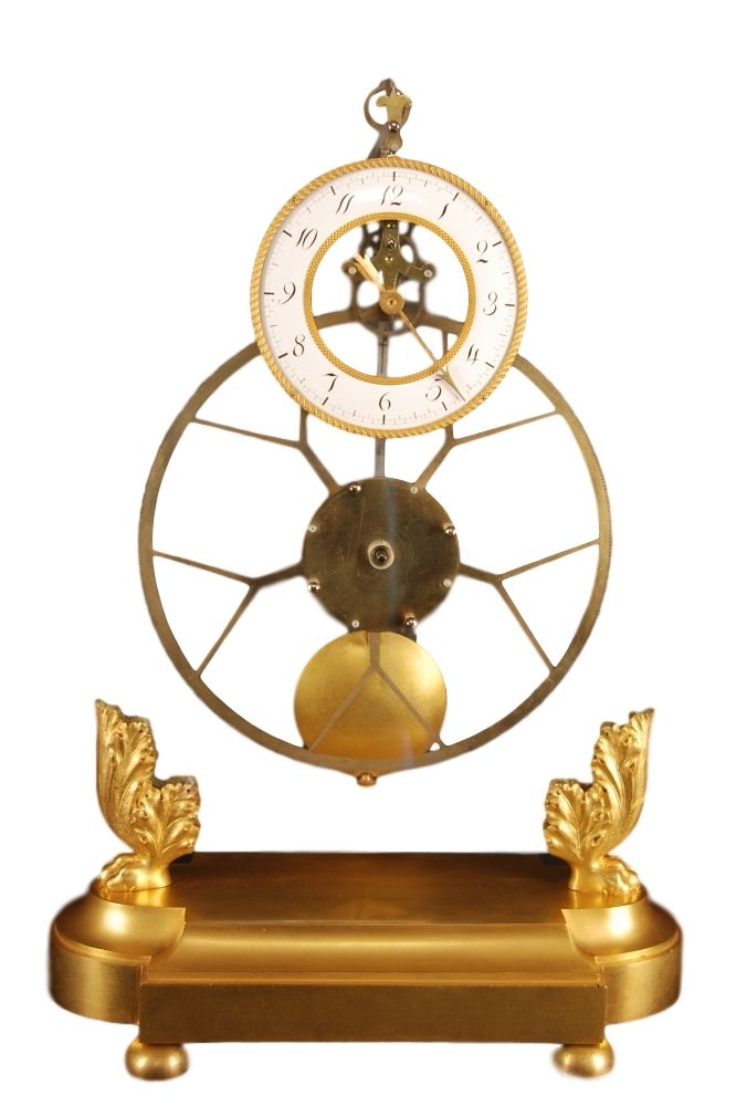 S06 A glass mounted skeleton clock - image 1
