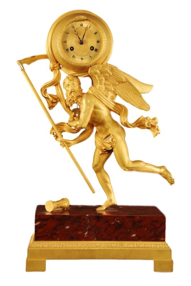 M69 Gilt bronze and marble 'Father Time' clock - image 1