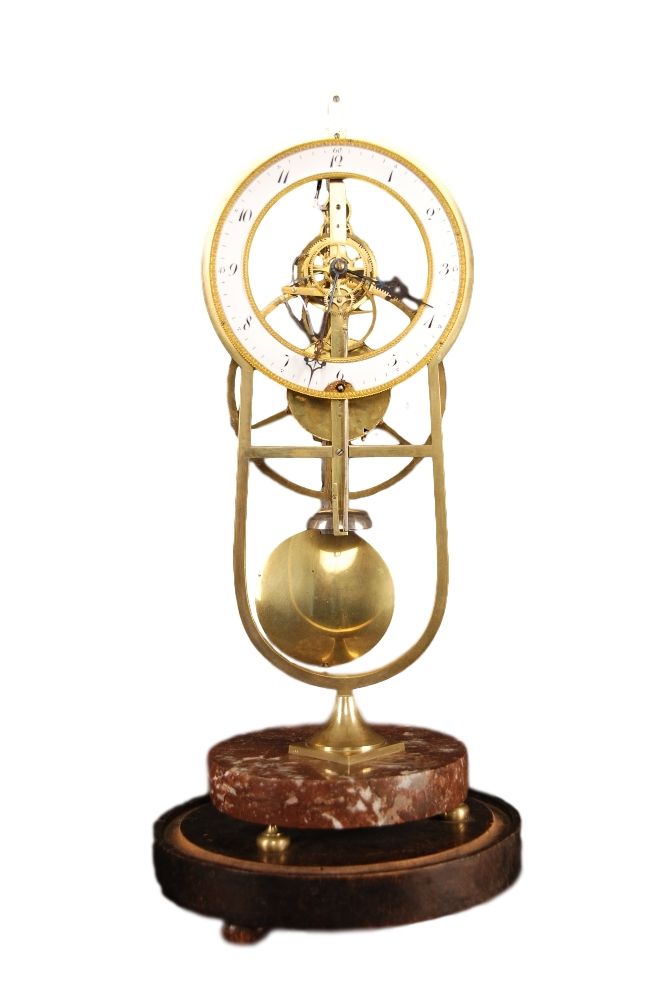 S08 Keyhole framed skeleton clock with knife edge suspension - afbeelding 1