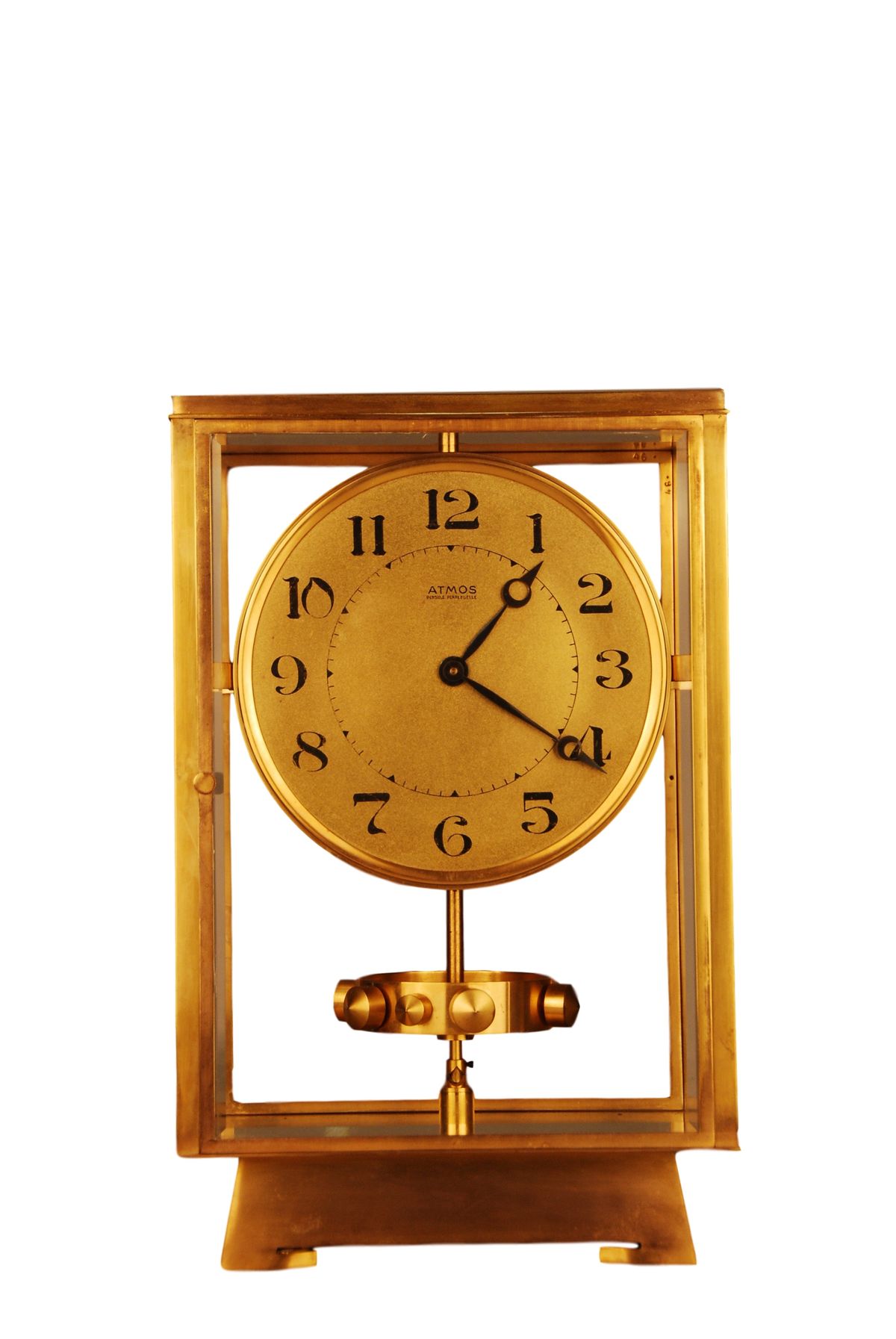 M195 Grote verguld bronzen Atmos klok, Reutter no 6259, 4 glazen, Frankrijk - afbeelding 1