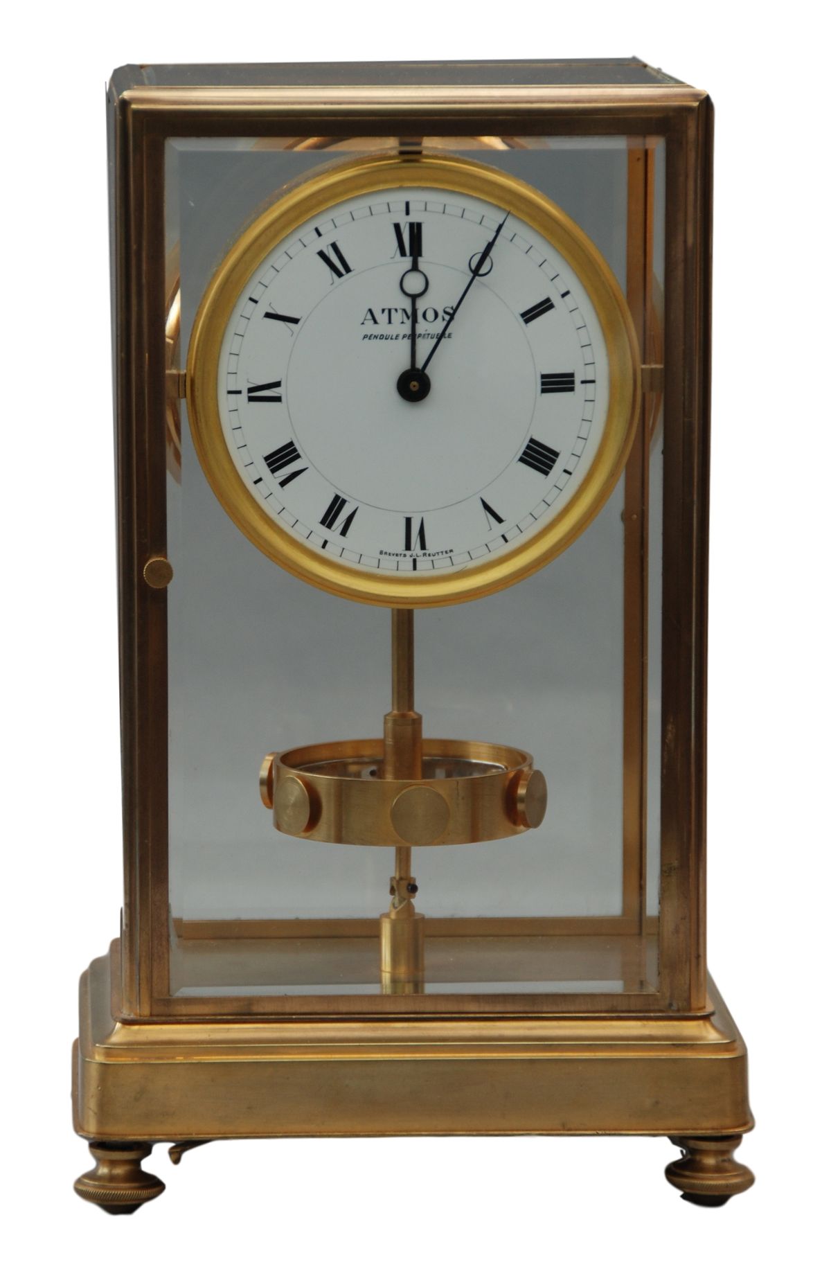 M208 Large Reutter gilt brass Atmos K1, no 321, 5 glasses, France circa 1930. - image 1