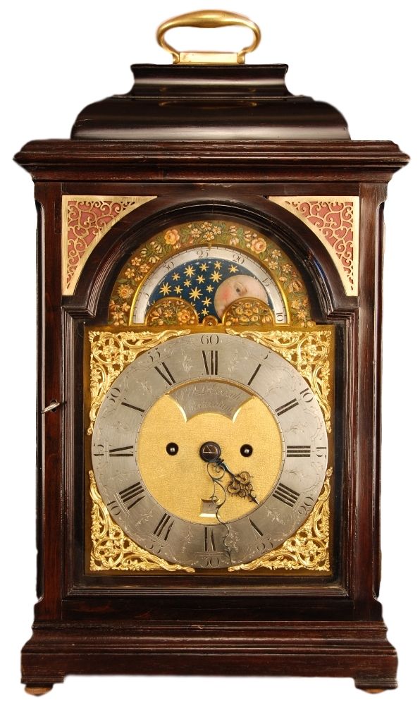 br06 Dutch table clock with date and moon phase indication - image 1