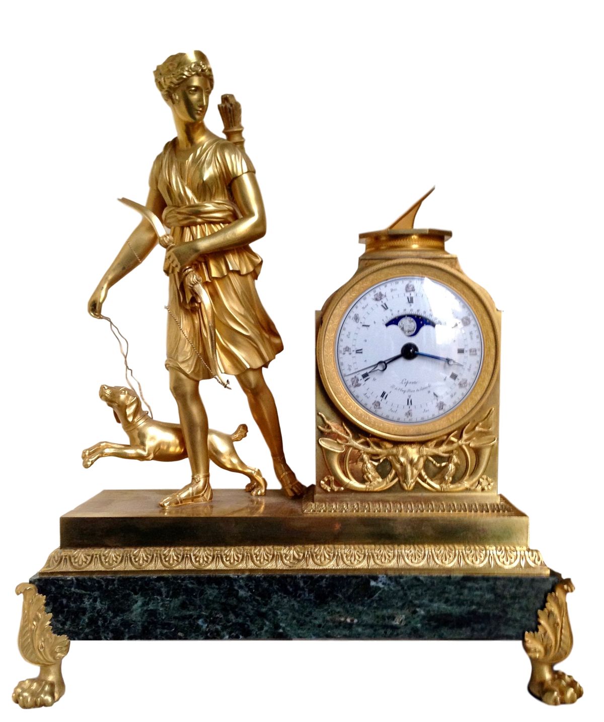 M224 Important French Diana mantle Clock LePaute - image 1
