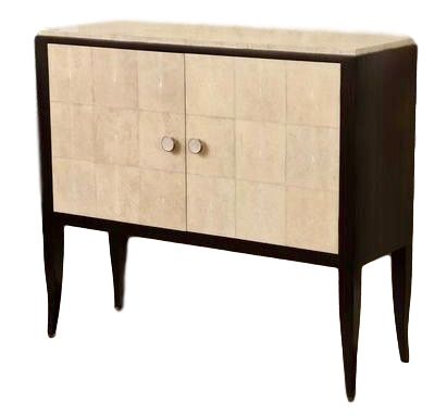 F03 Art Deco dressoir/Jean Michel Frank stijl pijlstaartrog panelen