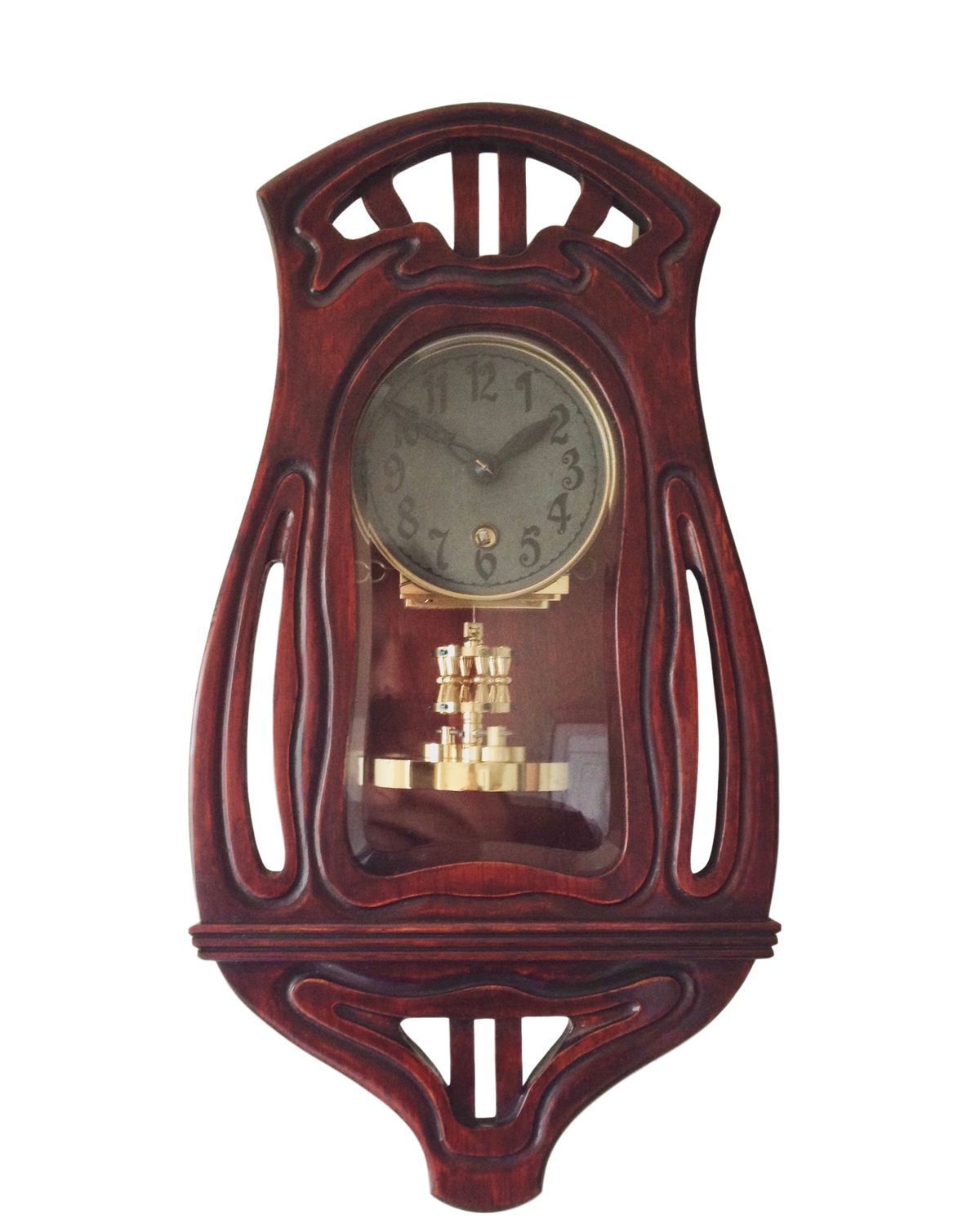 W44 Zeldzame Art Nouveau torsieslinger wandklok - afbeelding 1
