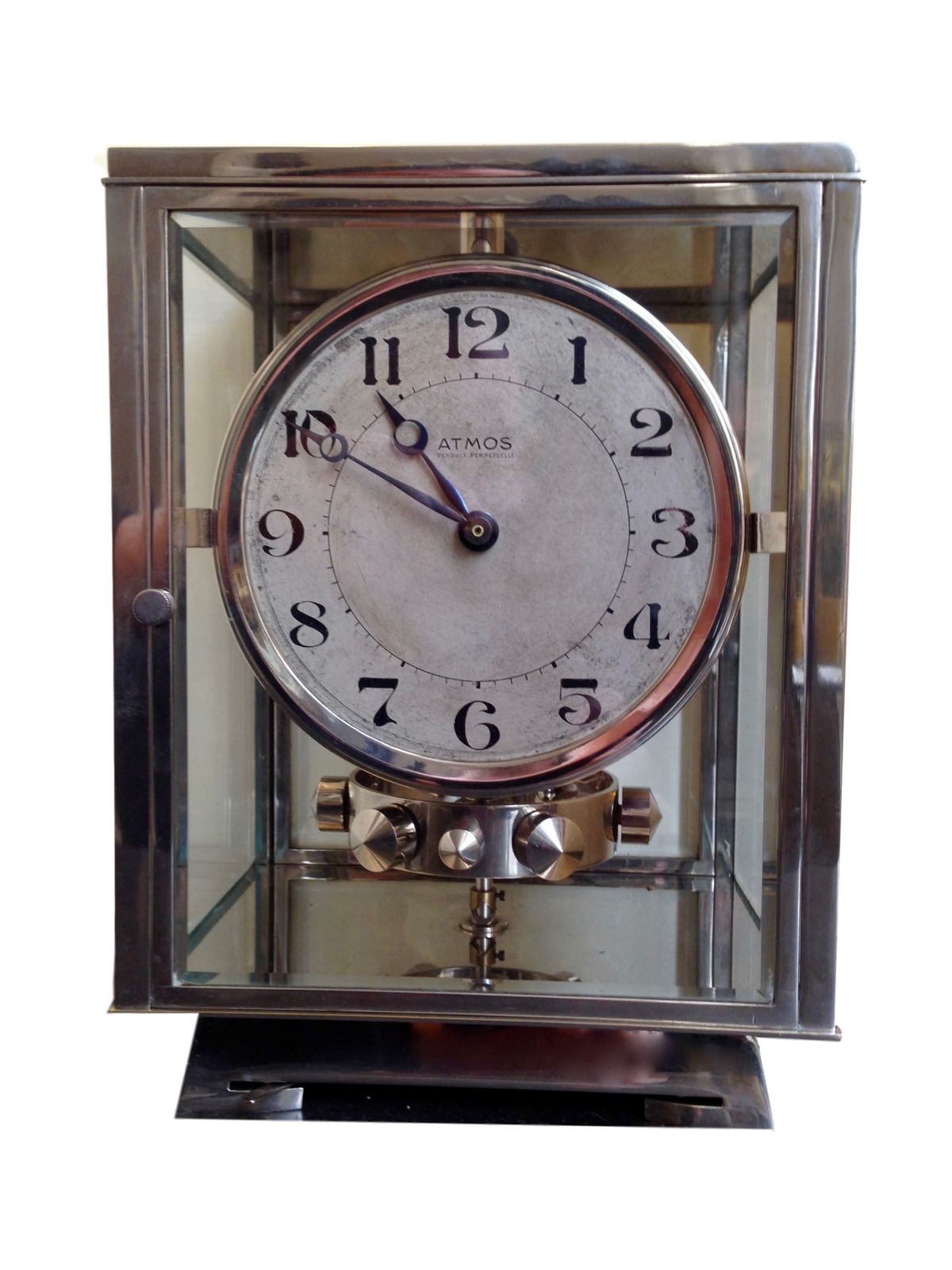 M211 Nikkelen art deco JL Reutter vier glazen Atmos klok - afbeelding 1