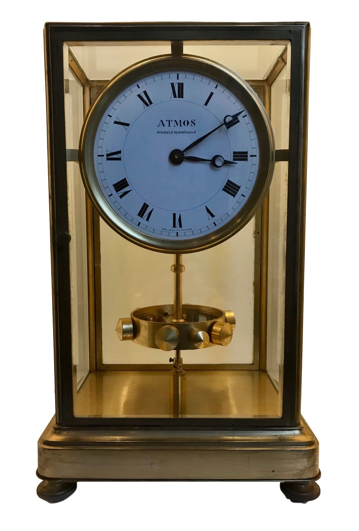 M247 Large Reutter gilt brass Atmos K1, no 547, 5 glasses, France circa 1930. - image 1