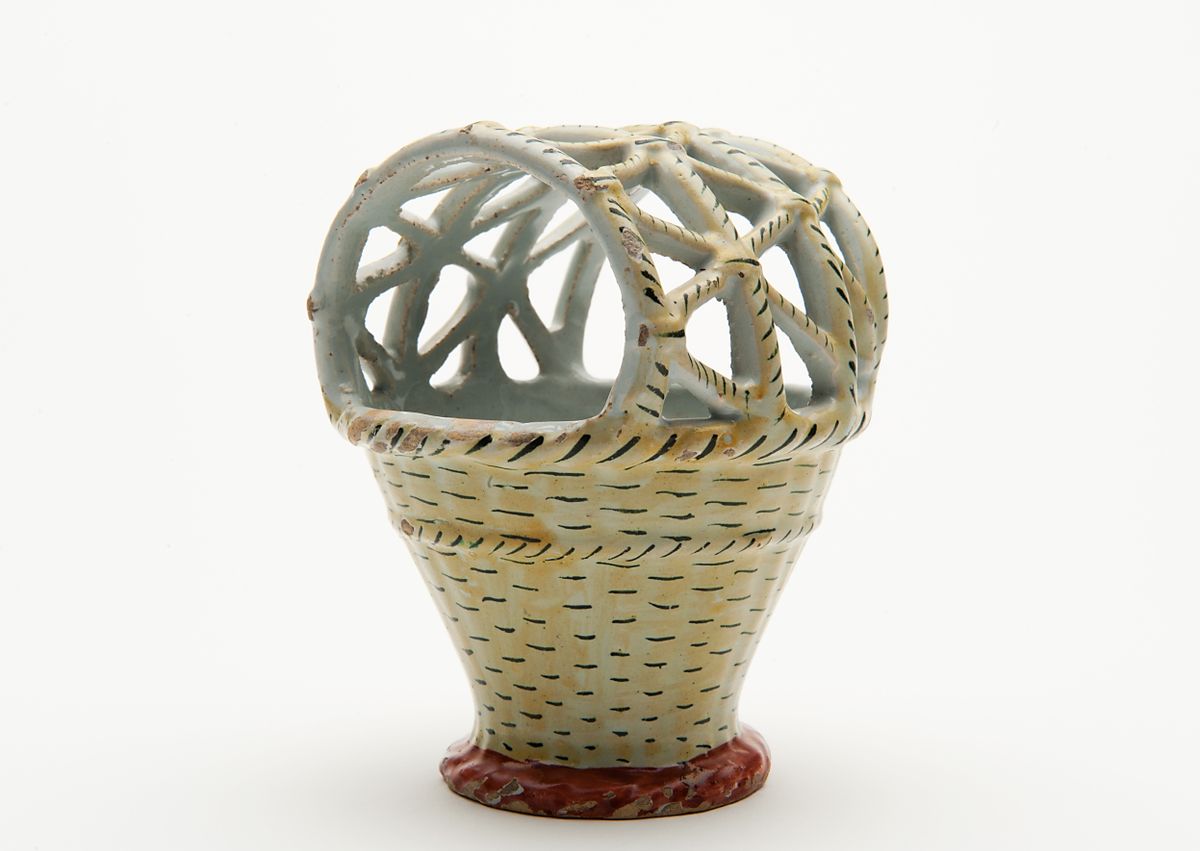 A Polychrome Delft Baby-Linen Basket