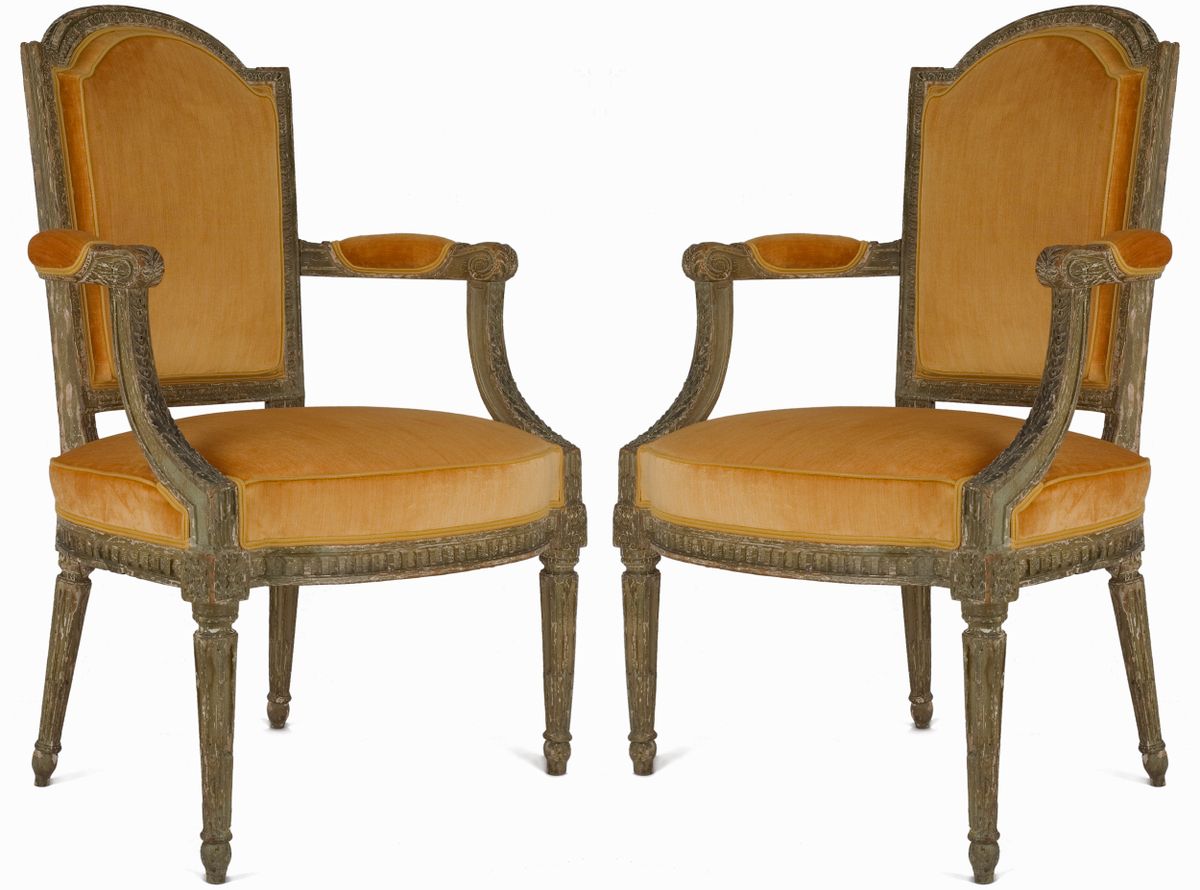 Een Paar Louis XVI Fauteuils - afbeelding 1