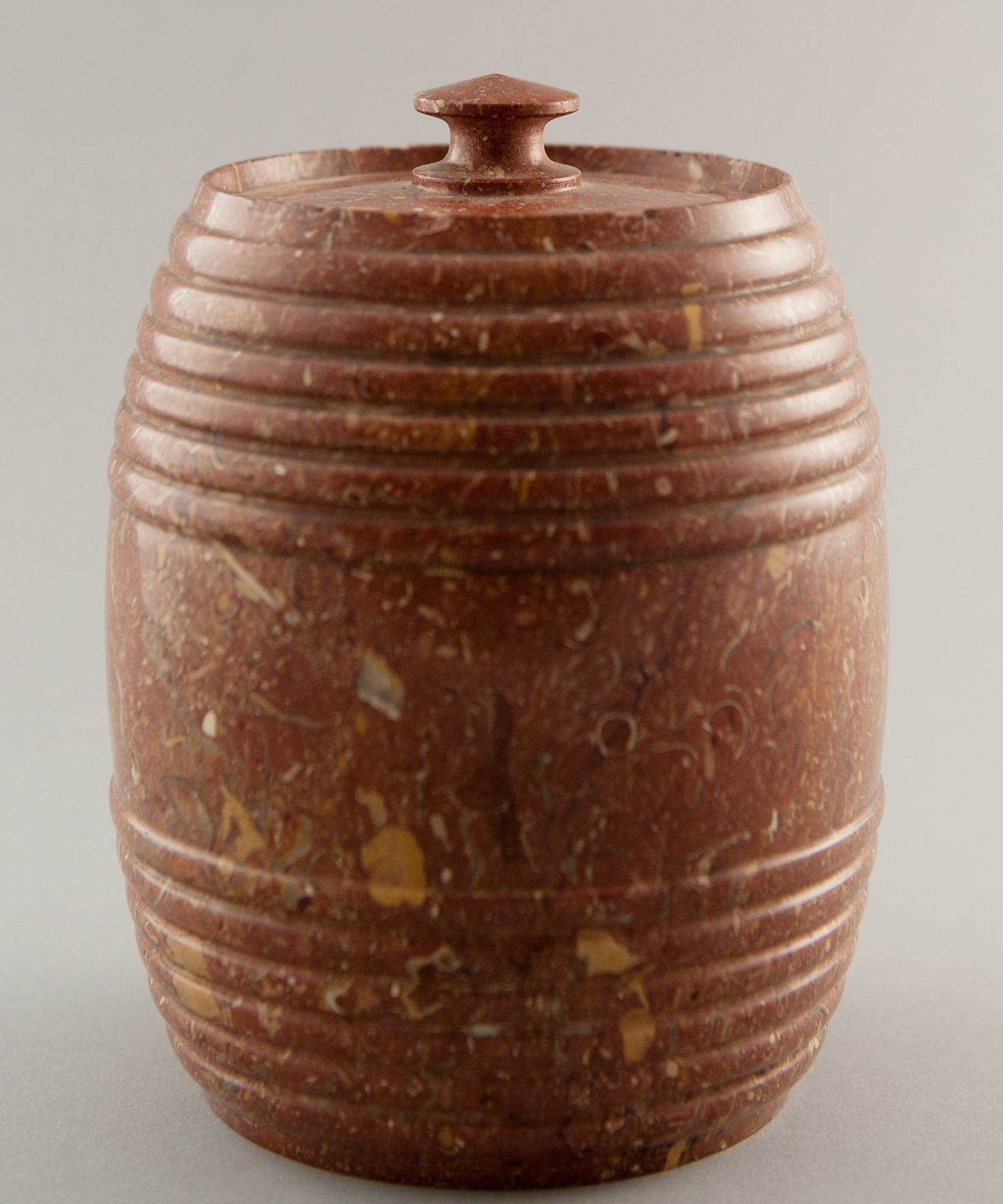 A Brown Marble Tobaccojar with Lid