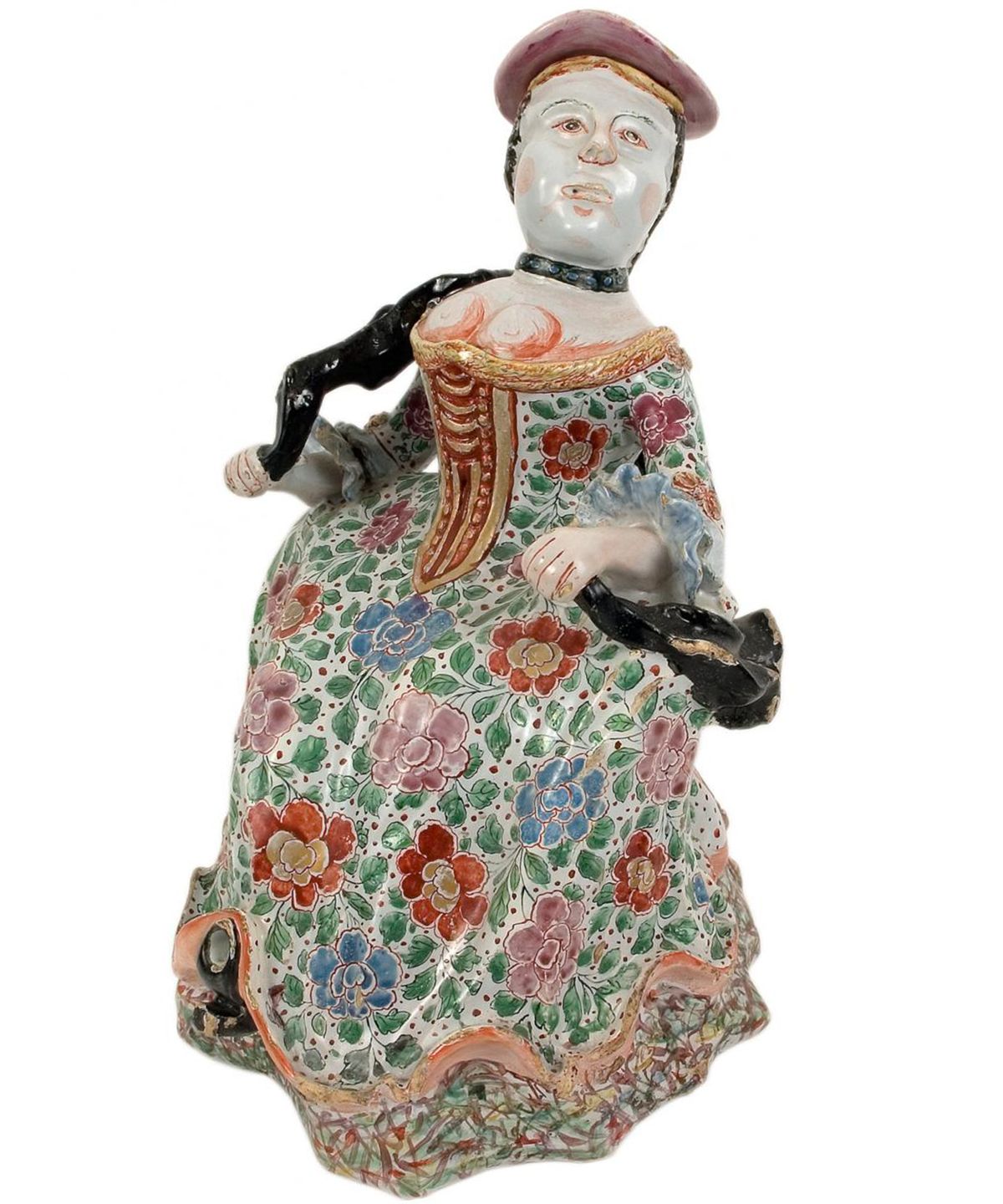 A « Petit -Feu »  Figural cistern in Dutch Delftware - image 1