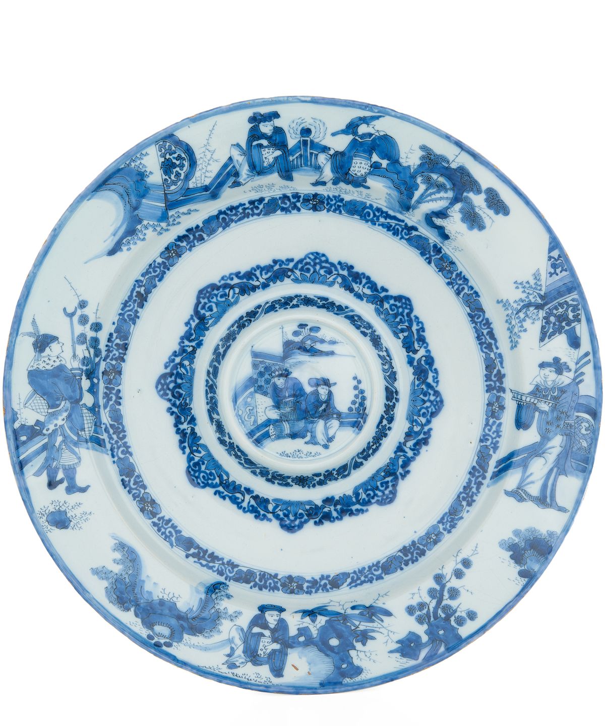 A Blue and White ‘Chinoiserie’ Dutch Delft Large so Called ‘Cardinal’ Charger - image 1
