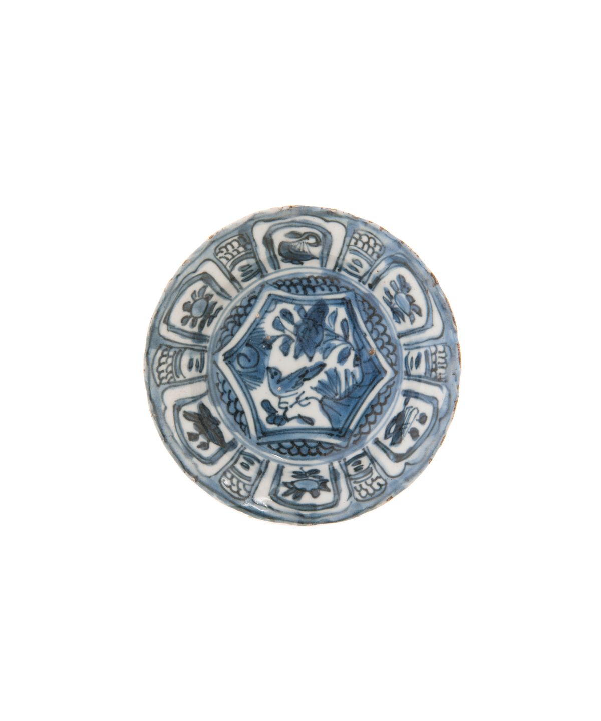 Very Small Kraak Dish with Bird on Rock - image 1