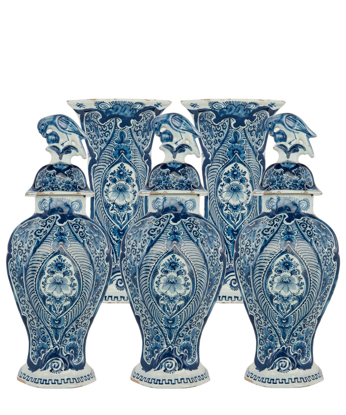 A 5-Piece Dutch Delft Garniture - afbeelding 1