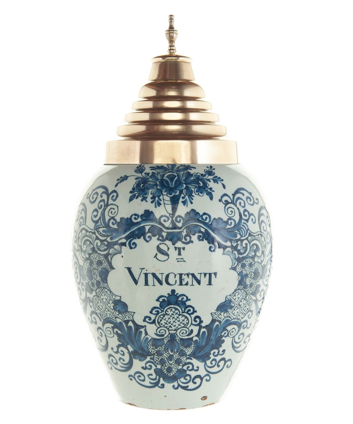 A Blue and White Tobacco Jar in Delft Earthenware 'St-Vincent' - afbeelding 1