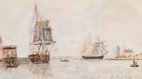 Voiliers à l'entrée du port de Honfleur - image 1