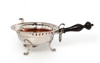 Silver brazier with ebony handle and copper bowl - image 2