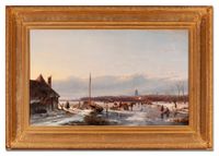 Skaters on the ice near Zaltbommel, The Netherlands - image 3