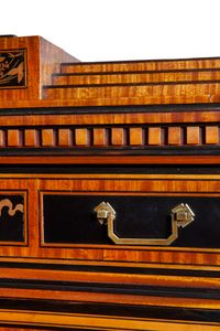 A Dutch Louis Seize secrétaire à abattant with lacquer panels - afbeelding 3