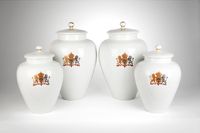 A rare four piece white garniture with a coat of arms of double-headed eagle - image 1