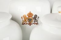 A rare four piece white garniture with a coat of arms of double-headed eagle - image 2