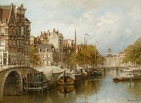 View on the Brouwersgracht from the Papiermolensluis, Amsterdam - image 1