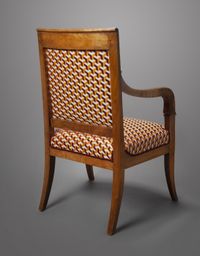 Pair of Empire fauteuils with modern upholstery. - image 2