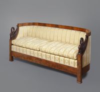 A mahogany Empire sofa with carved swans - image 1