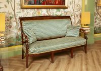 A FINELY CARVED MAHOGANY EMPIRE SOFA “AUX DAUPHINS” AND TWO FAUTEUILS - image 3