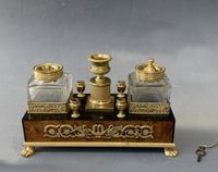 Empire inktstel met speelwerk, circa 1820. - afbeelding 1