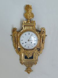 very fine Lou A very fine gilt bronze cartel clock, d’époque Louis XVI , mascaron, by Gérard à Ste Menehould, France  circa 1780.is XVI gilt bronze cartel clock, by Gérard à Ste Menehould, France  circa 1780. - image 1