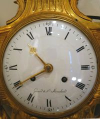 very fine Lou A very fine gilt bronze cartel clock, d’époque Louis XVI , mascaron, by Gérard à Ste Menehould, France  circa 1780.is XVI gilt bronze cartel clock, by Gérard à Ste Menehould, France  circa 1780. - image 3