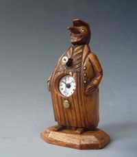Zappler klok, mascotte figuur, miniatuur klok,  ‘Neuburger & Sohnen à Paris’,  circa 1880. - afbeelding 1