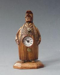 Zappler klok, mascotte figuur, miniatuur klok,  ‘Neuburger & Sohnen à Paris’,  circa 1880. - afbeelding 2
