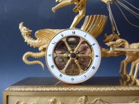 Cupids Chariot, een Franse sculptuur pendule, Empire gesigneerd Le Roy, c.1810. - afbeelding 3