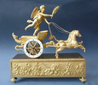 Cupids Chariot, een Franse sculptuur pendule, Empire gesigneerd Le Roy, c.1810. - afbeelding 1