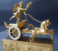 Cupids Chariot, een Franse sculptuur pendule, Empire gesigneerd Le Roy, c.1810. - afbeelding 4